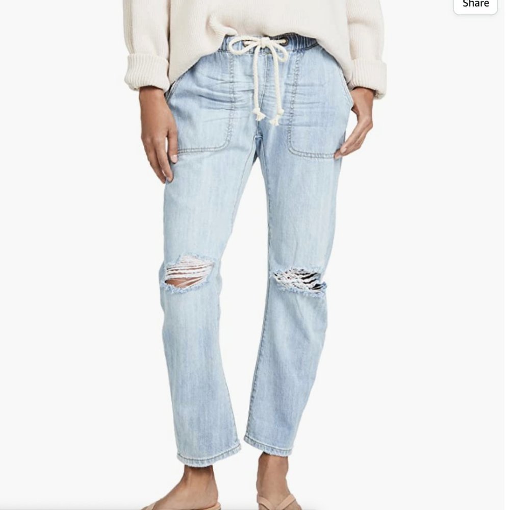 One Teaspoon Shabbies Drawstring Boyfriend Jeans size XS Hustler Color